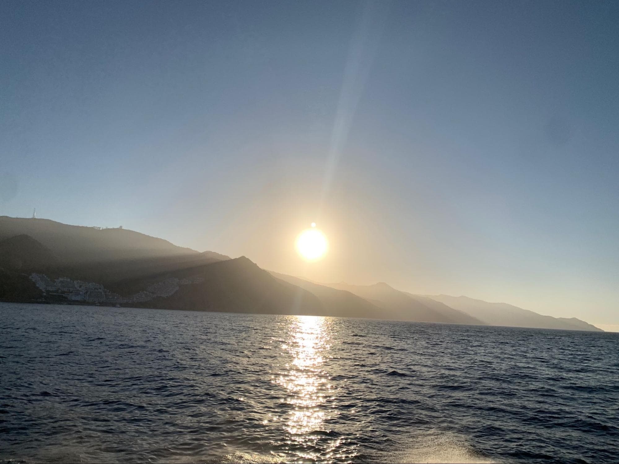 Sunlight reflecting off the water near Catalina Island