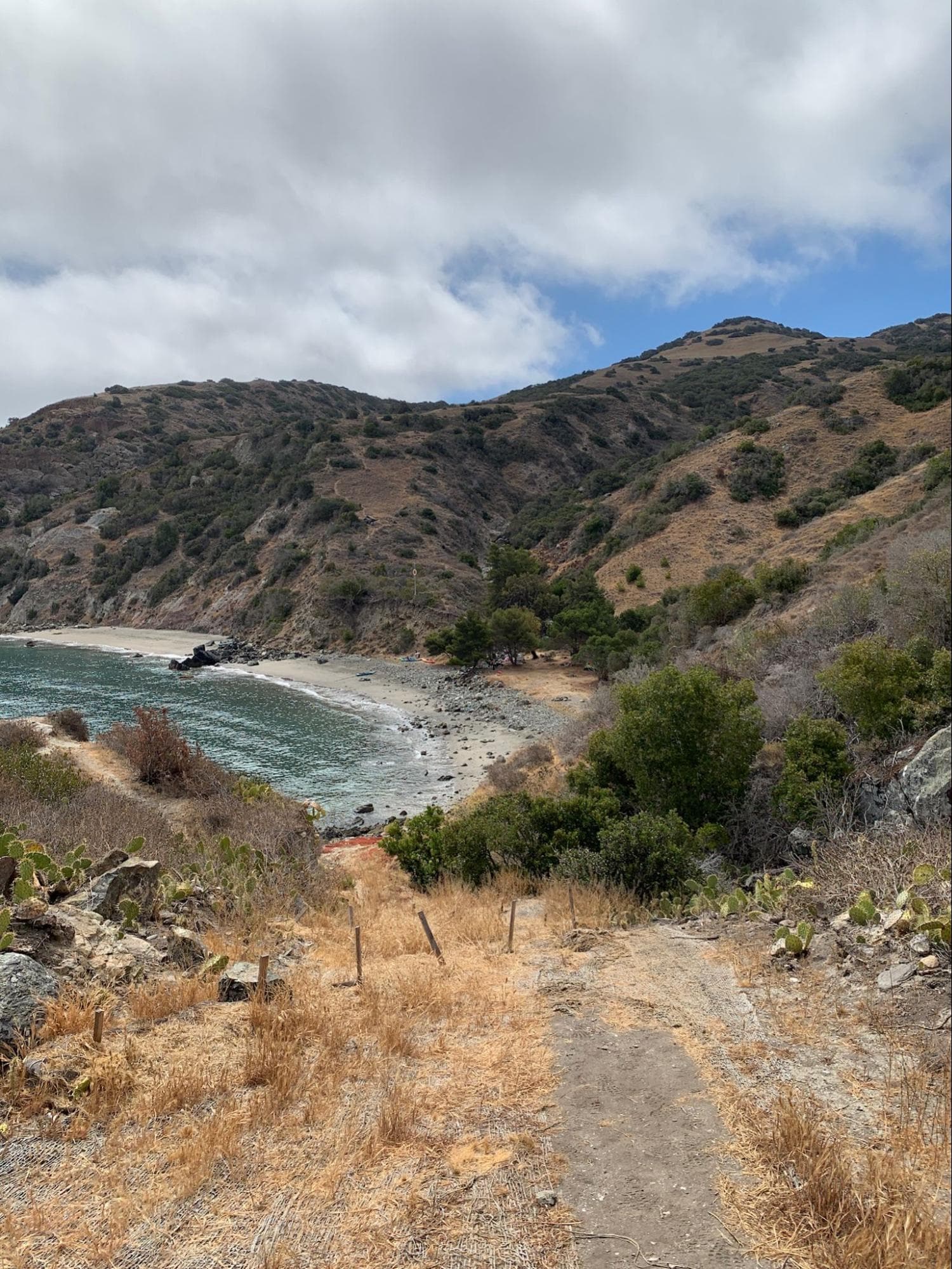 View of Rippers Cove beach from the water